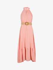 Robe longue unie dos nu - Rose - 1