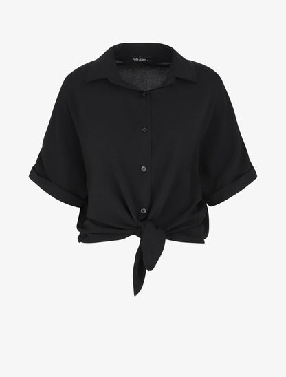 Blouse ample coupe carrée - Noir - 4