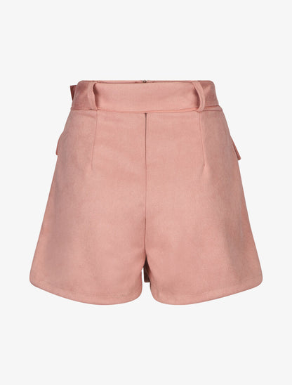 Jupe short en suédine - Rose - 2