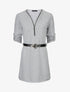 Robe droite avec ceinture stylisée - Gris - 5