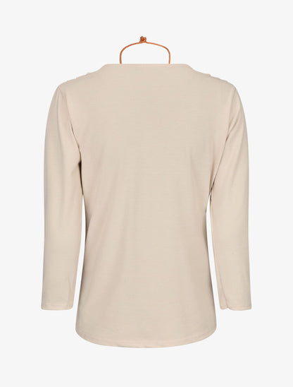 Top uni col bénitier - Beige - 2
