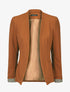 Blazer uni à revers imprimé grec - Camel - 5