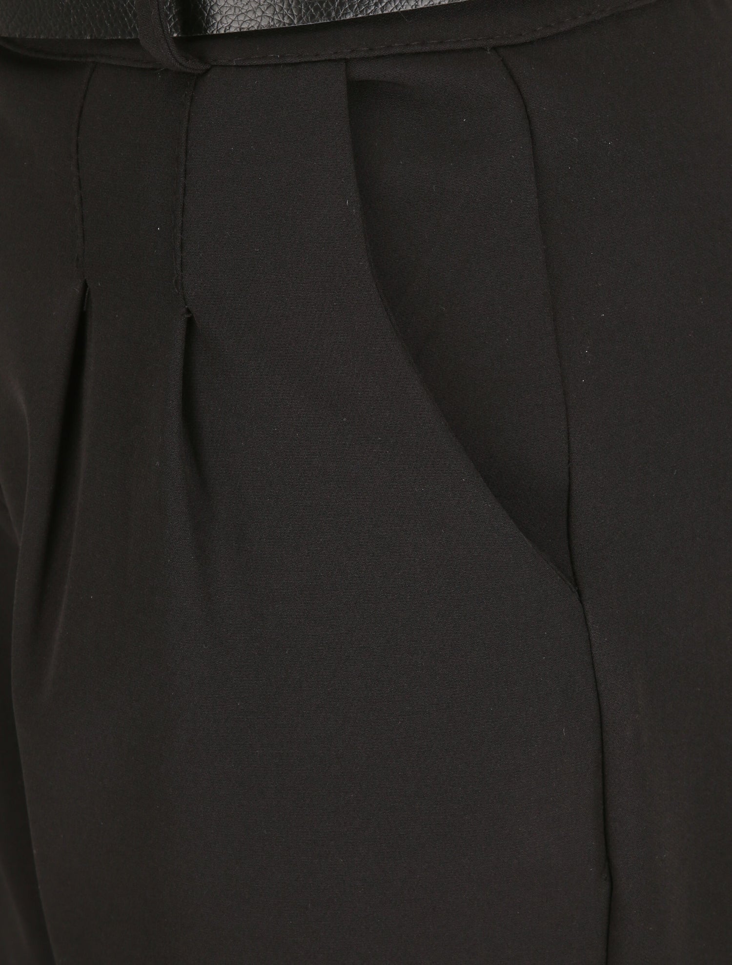 Pantalon dad uni taille standard - Noir - 3