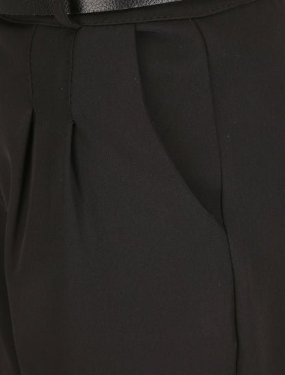 Pantalon dad uni taille standard - Noir - 3