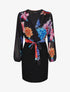 Robe fourreau à buste imprimé fleuri - Noir - 1