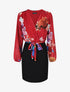 Robe fourreau à buste imprimé fleuri - Rouge - 5