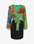 Robe fourreau à buste imprimé fleuri - Vert - 5