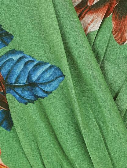 Robe fourreau à buste imprimé fleuri - Vert - 3