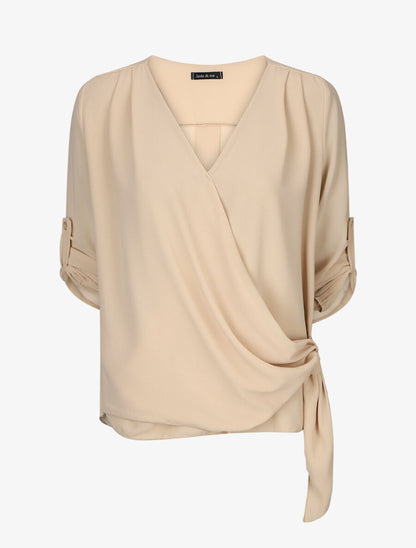 Top cache-coeur à noeud - Beige - 4