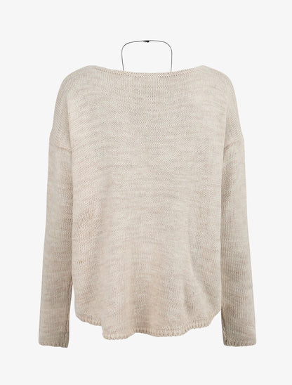 Pull uni col bateau - Beige - 2