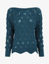 Pull en maille effet écaille - Bleu canard - 1