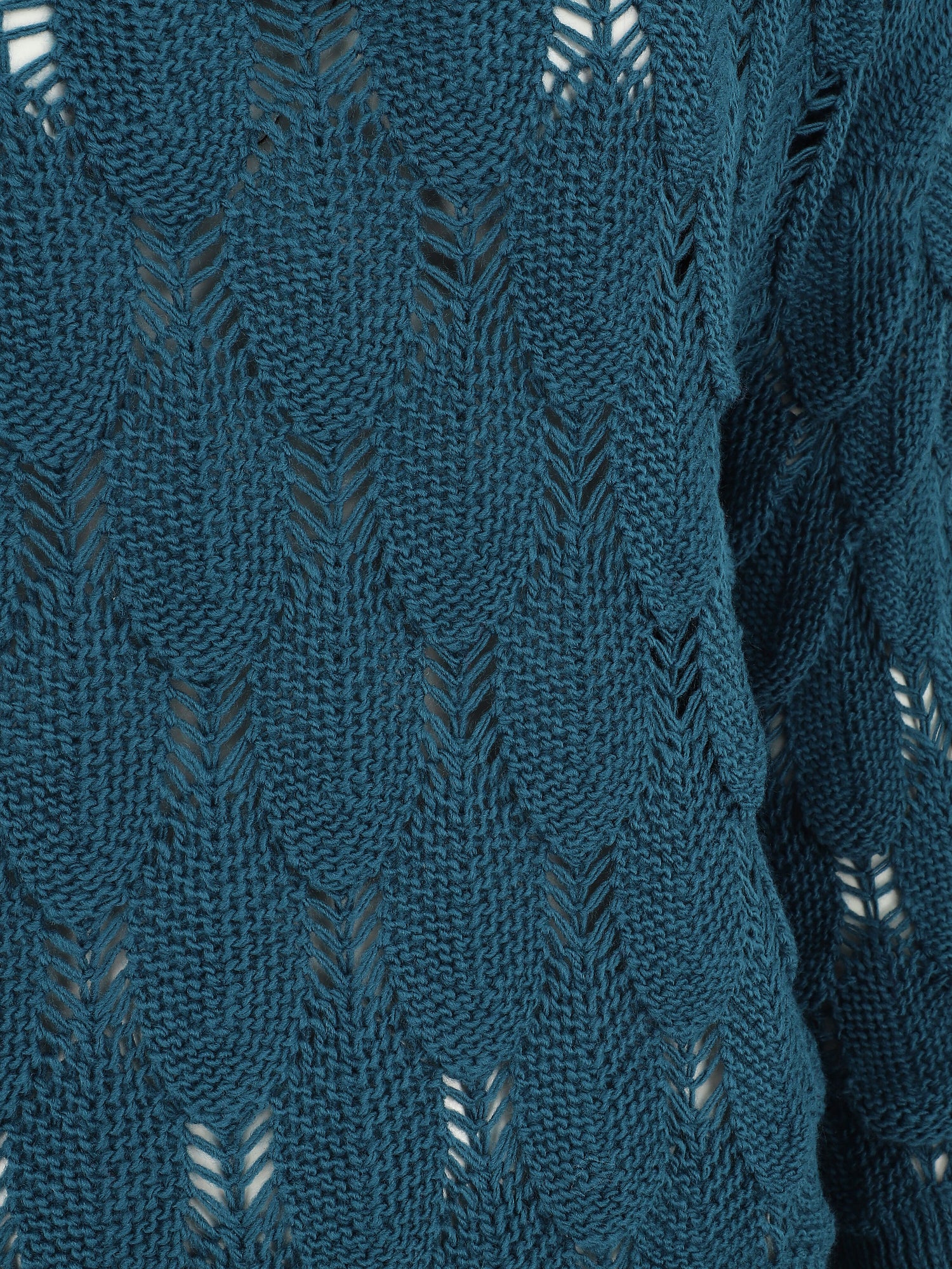 Pull en maille effet écaille - Bleu canard - 3