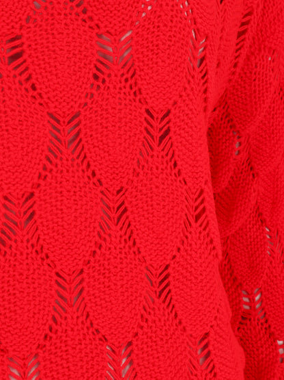 Pull en maille effet écaille - Rouge - 3