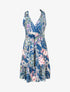 Robe patineuse mi-longue imprimé jungle tropicale - Bleu - 4