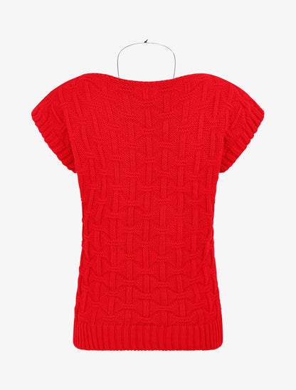 Pull uni sans manches - Rouge - 2