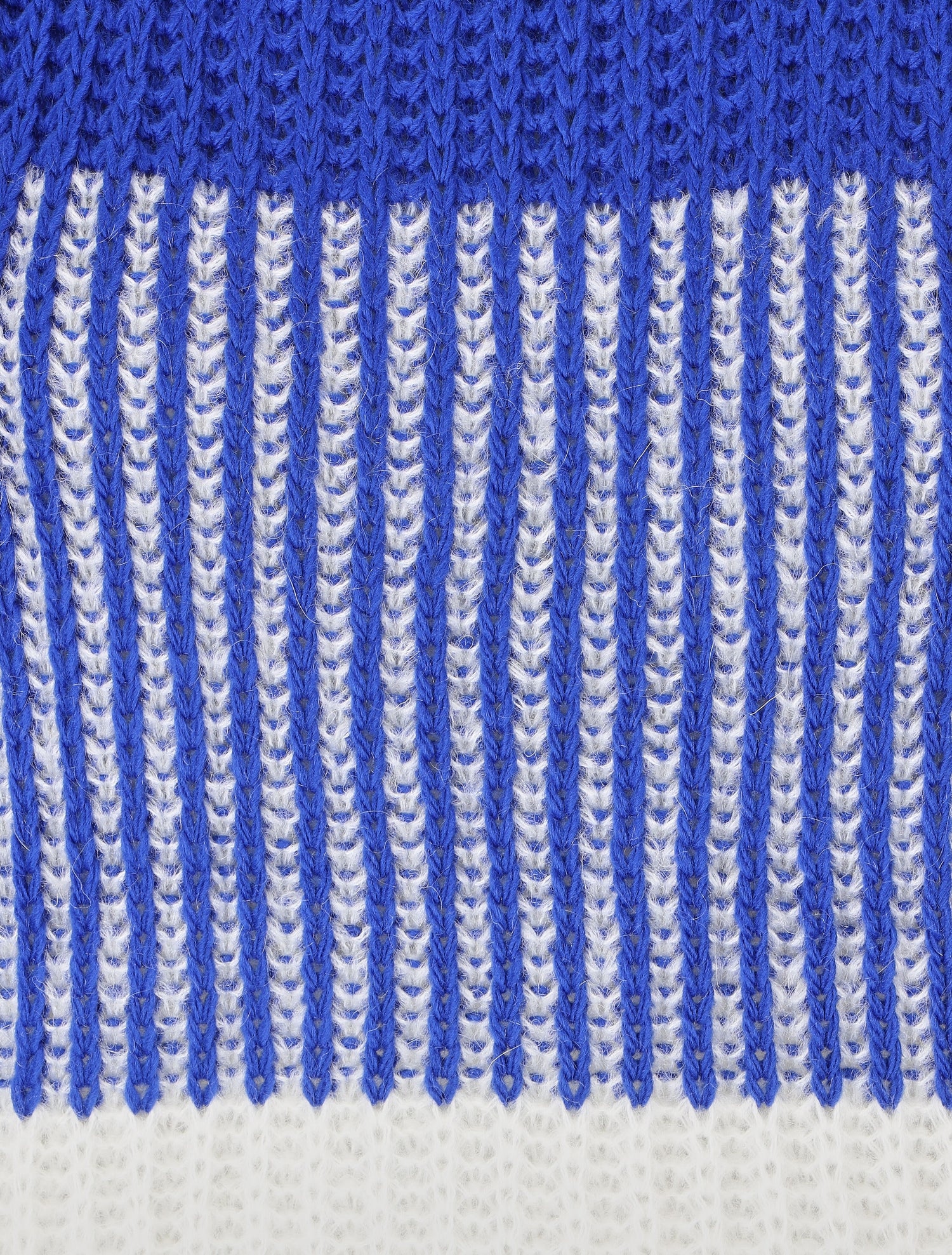 Pull en grosse maille bicolore - Bleu roi - 3