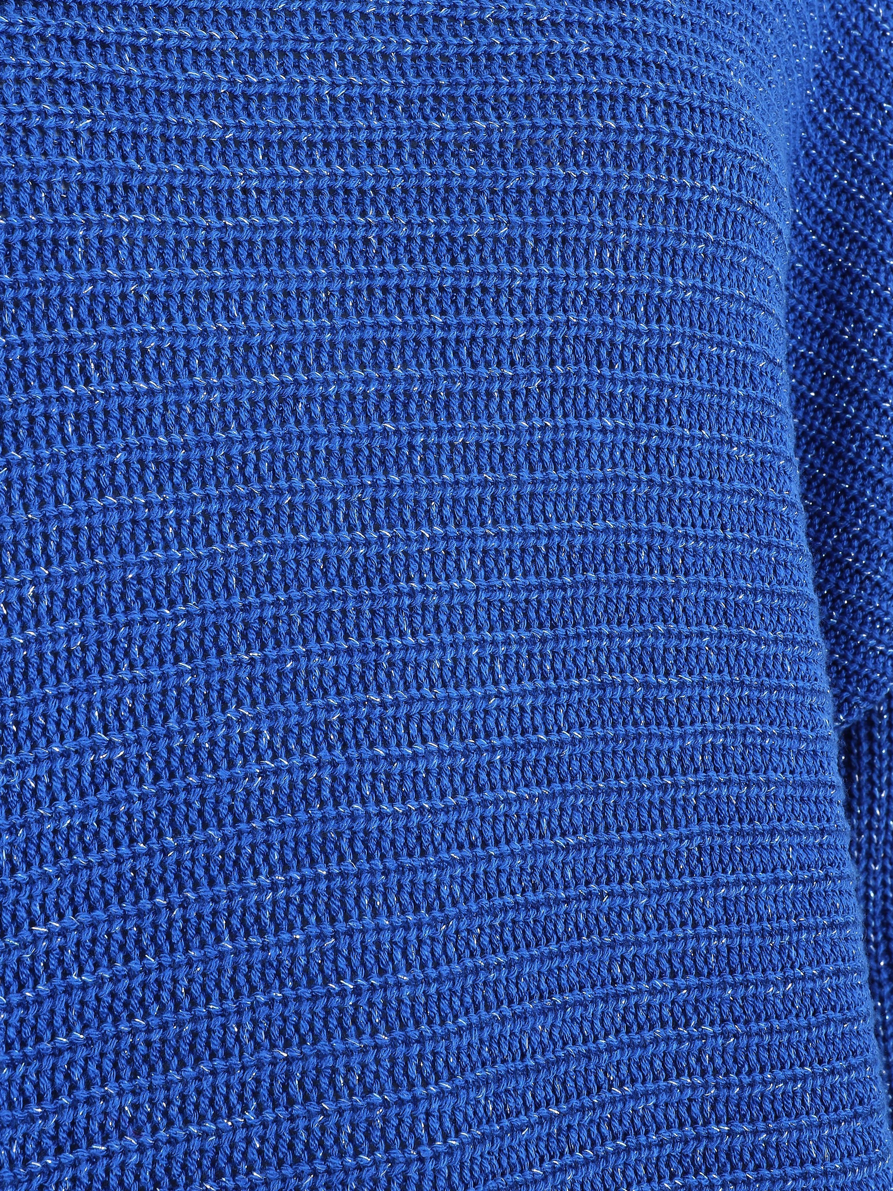 Pull irisé col bateau - Bleu électrique - 3