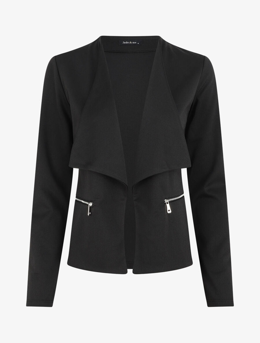 Veste à poches zippées - Noir - 1