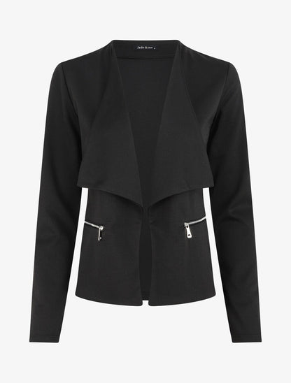 Veste à poches zippées - Noir - 1