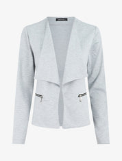 Veste à poches zippées - Gris clair - 1