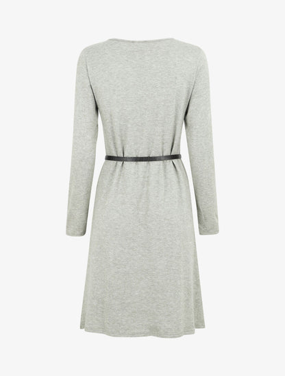 Robe pull mi-longue boutonnée - Vert olive - 2