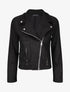 Veste style perfecto zippée en suédine - Noir - 1
