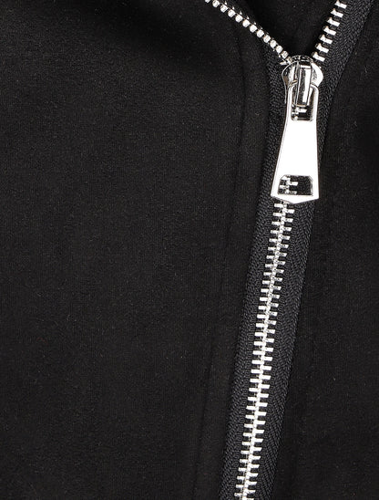 Veste style perfecto zippée en suédine - Noir - 3