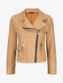 Veste style perfecto zippée en suédine - Beige - 5