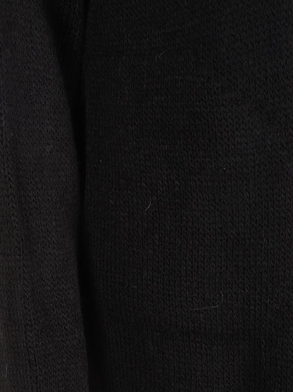 Gilet mi-long ouvert en maille - Noir - 3