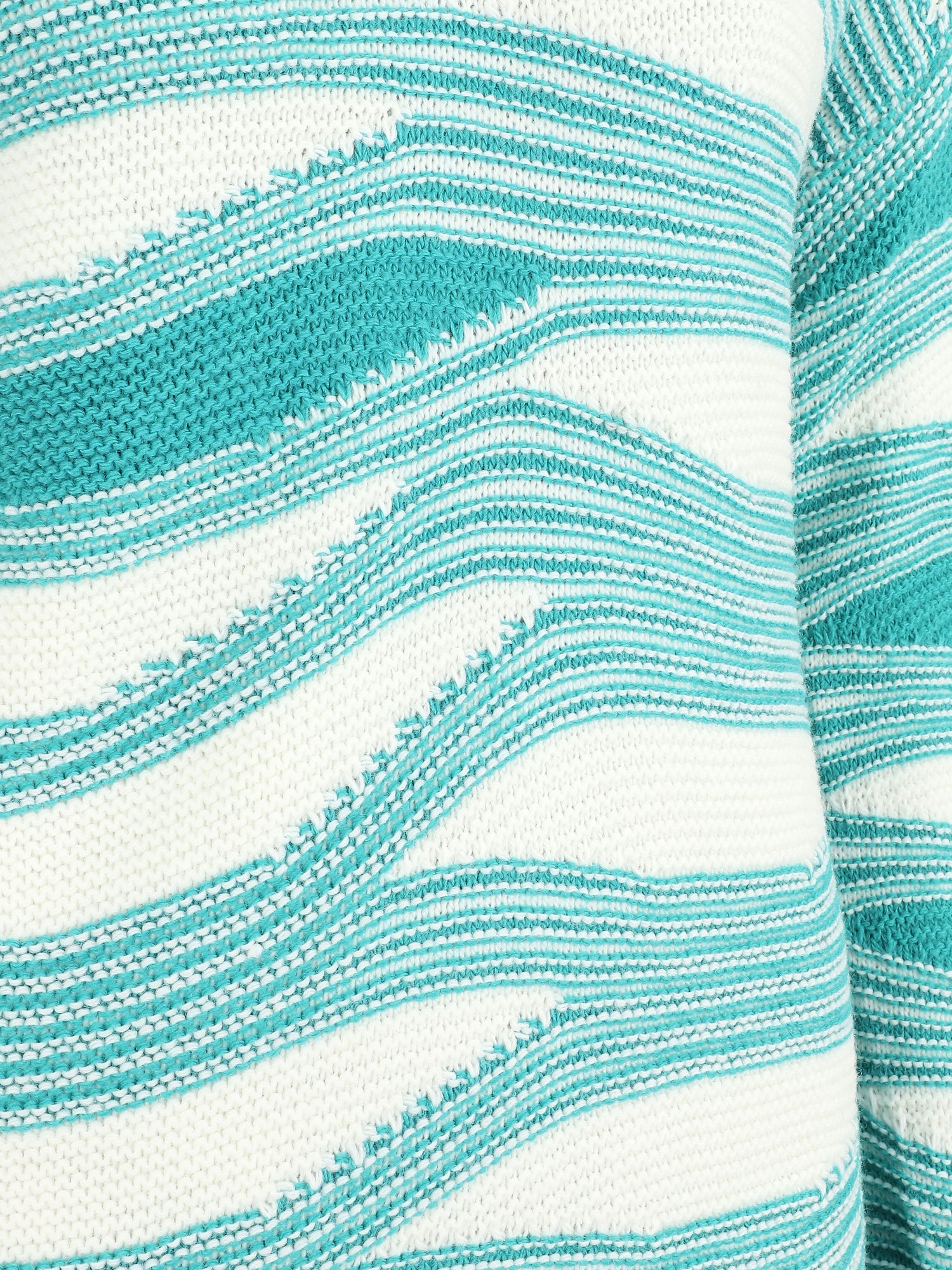 Pull coupe droite imprimé graphique - Turquoise - 3