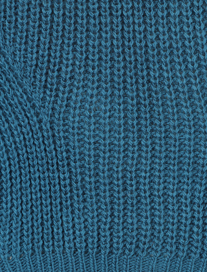 Pull loose à col bateau - Bleu canard - 3