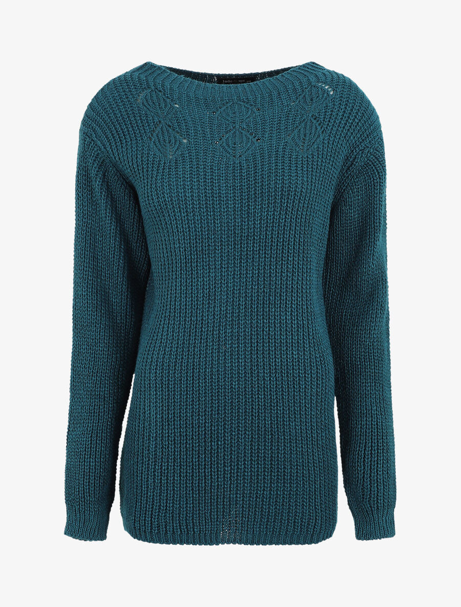 Pull long uni - Bleu canard - 1
