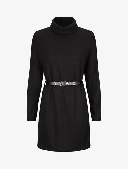 Robe pull à col roulé - Noir - 1