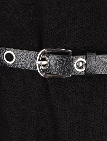 Robe pull à col roulé - Noir - 3