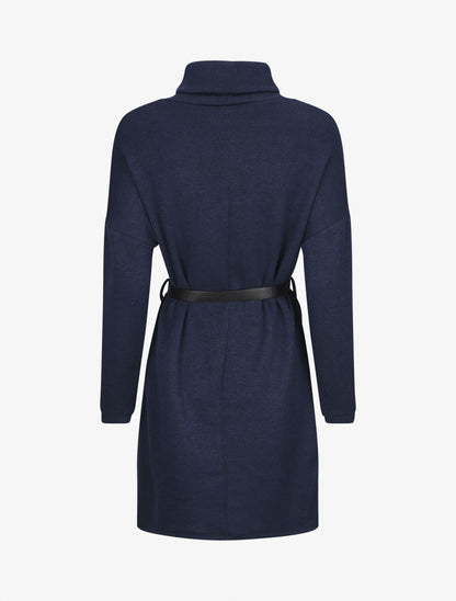 Robe pull à col roulé - Marine - 2