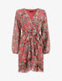 Robe à volants imprimé fleurs baroques - Vieux rose - 5