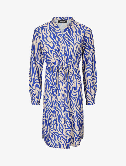 Robe chemise à imprimé abstrait - Bleu roi - 1