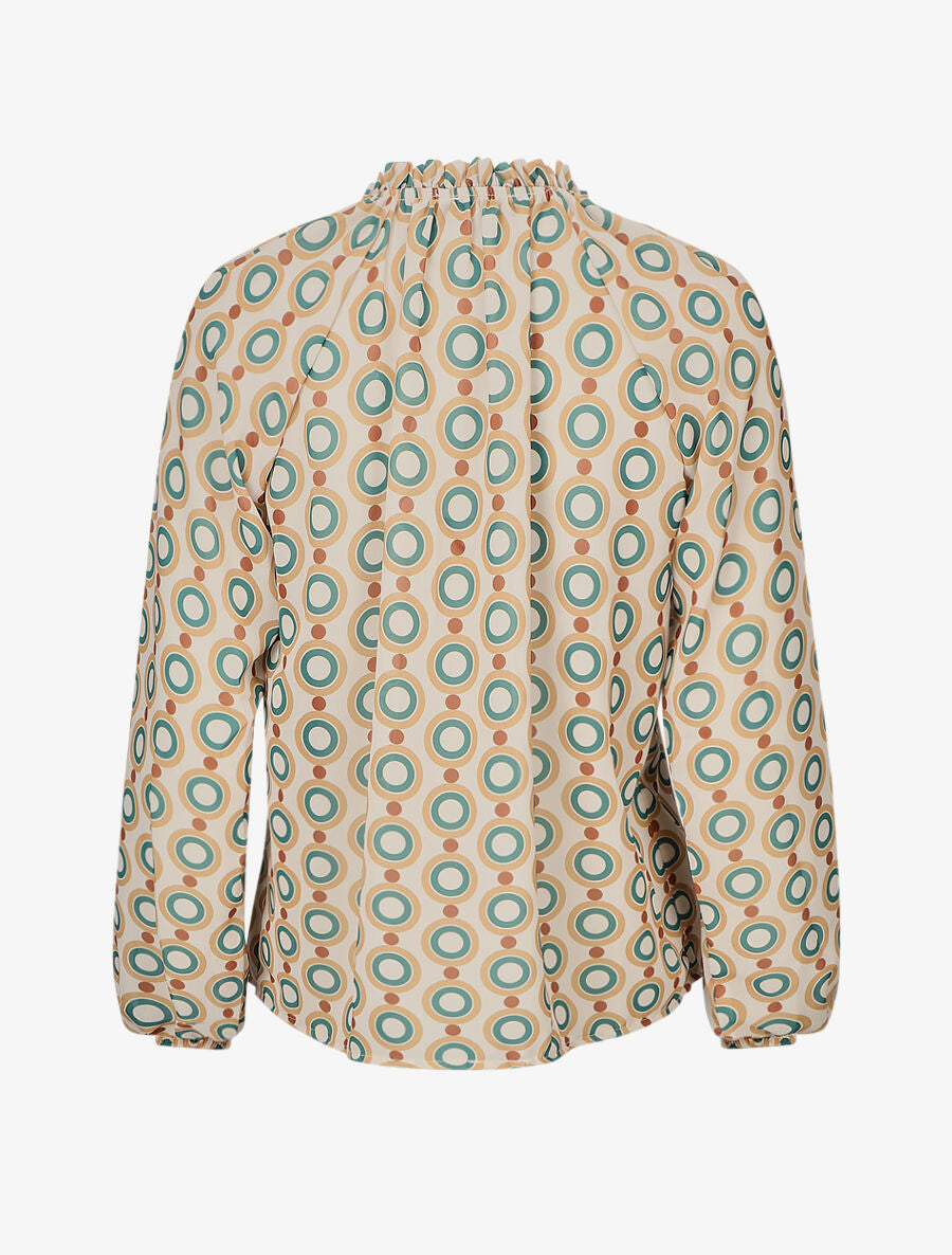 Blouse vaporeuse à imprimé vintage - Beige - 2