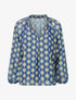 Blouse vaporeuse à imprimé vintage - Marine - 1