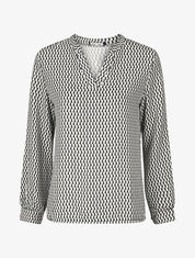 Blouse fluide imprimé graphique - Noir - 5
