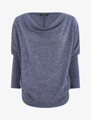 Pull loose col bénitier - Bleu - 1