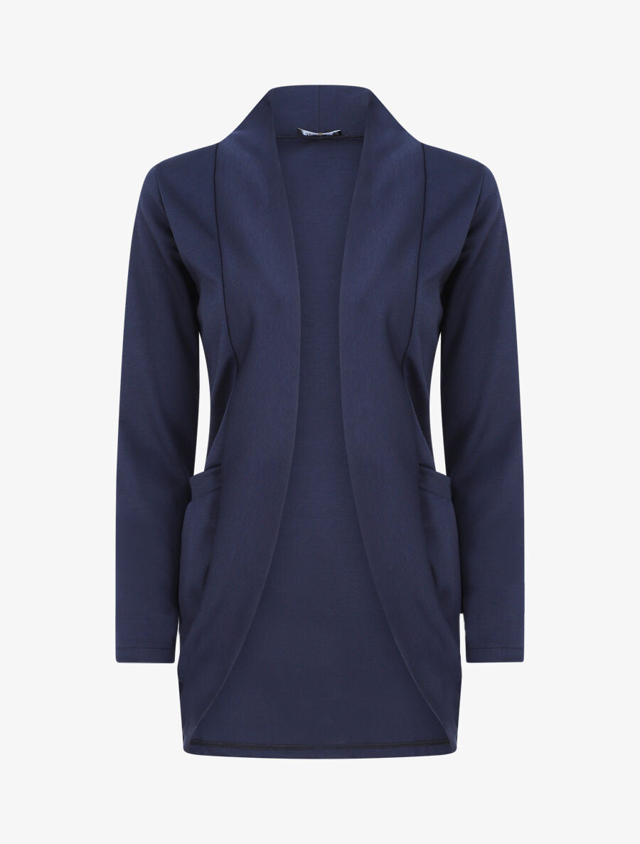 Veste légère ouverte à poches plaquées - Marine - 5