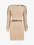 Robe pull courte à manches dentelle - Beige - 5