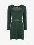 Robe pull courte à dos ajouré - Vert foncé - 1