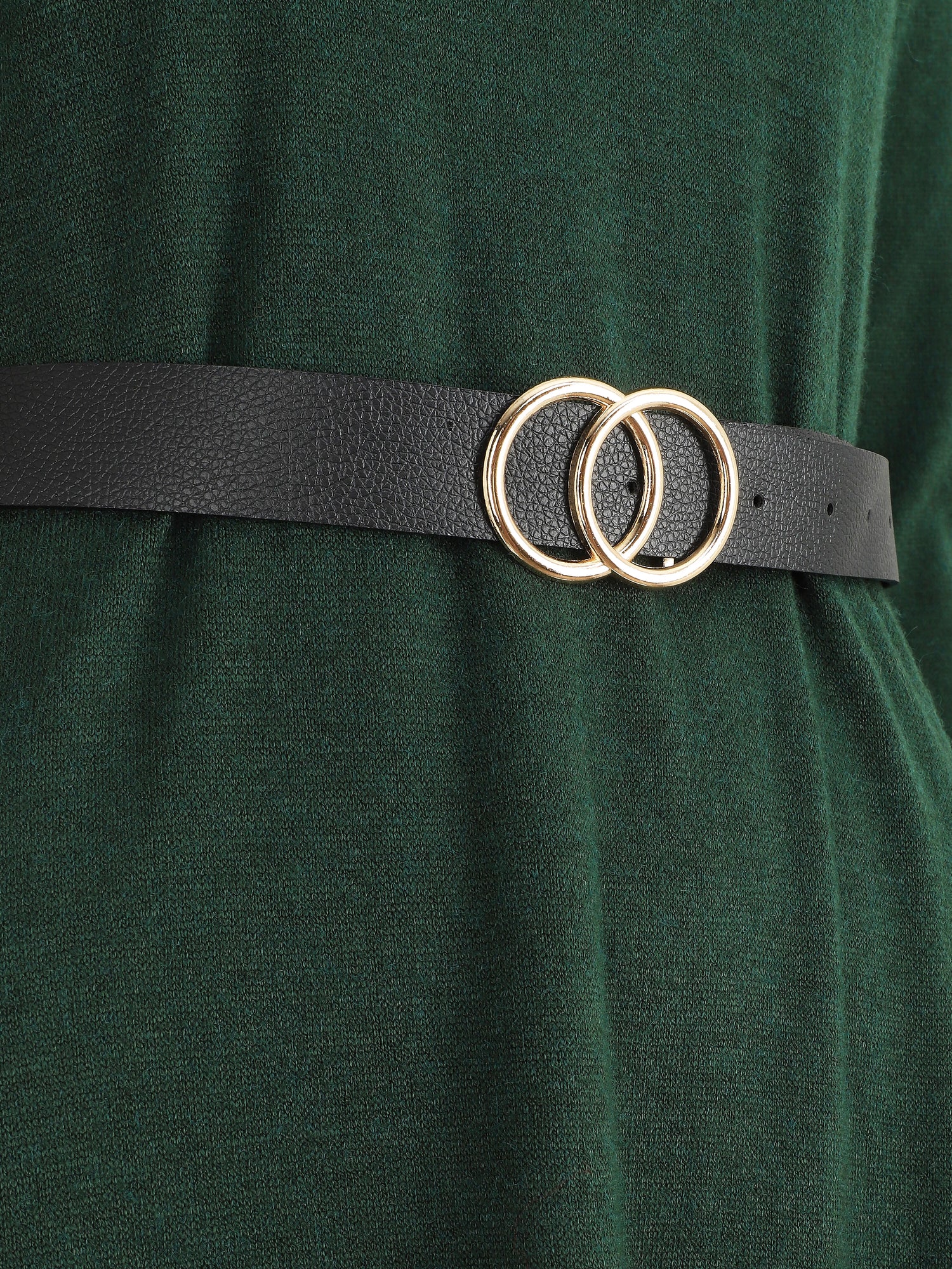 Robe pull courte à dos ajouré - Vert foncé - 3