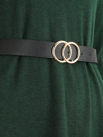 Robe pull courte à dos ajouré - Vert foncé - 3