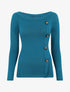 Pull fin à boutons décoratifs - Bleu canard - 4