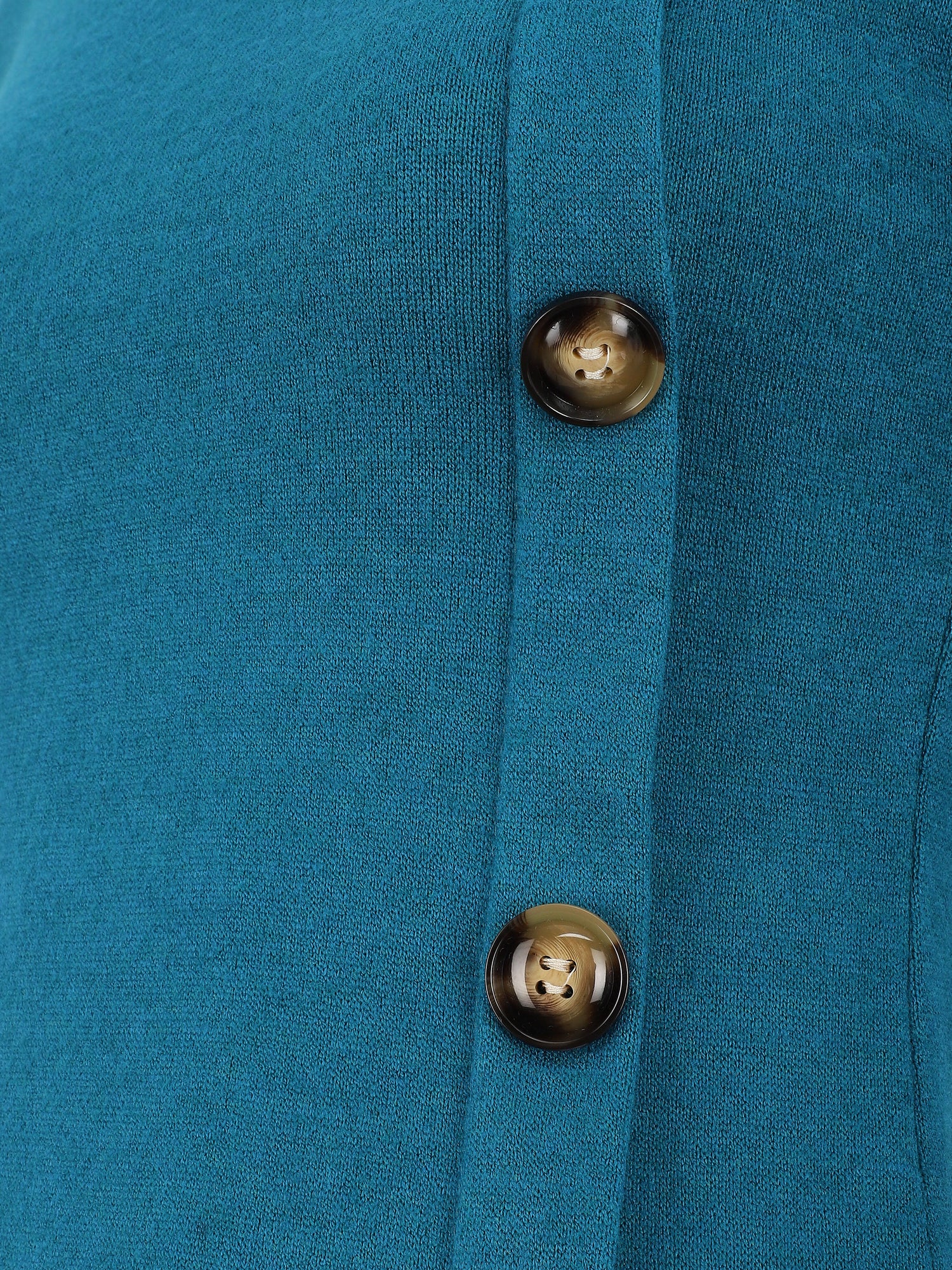 Pull fin à boutons décoratifs - Bleu canard - 3