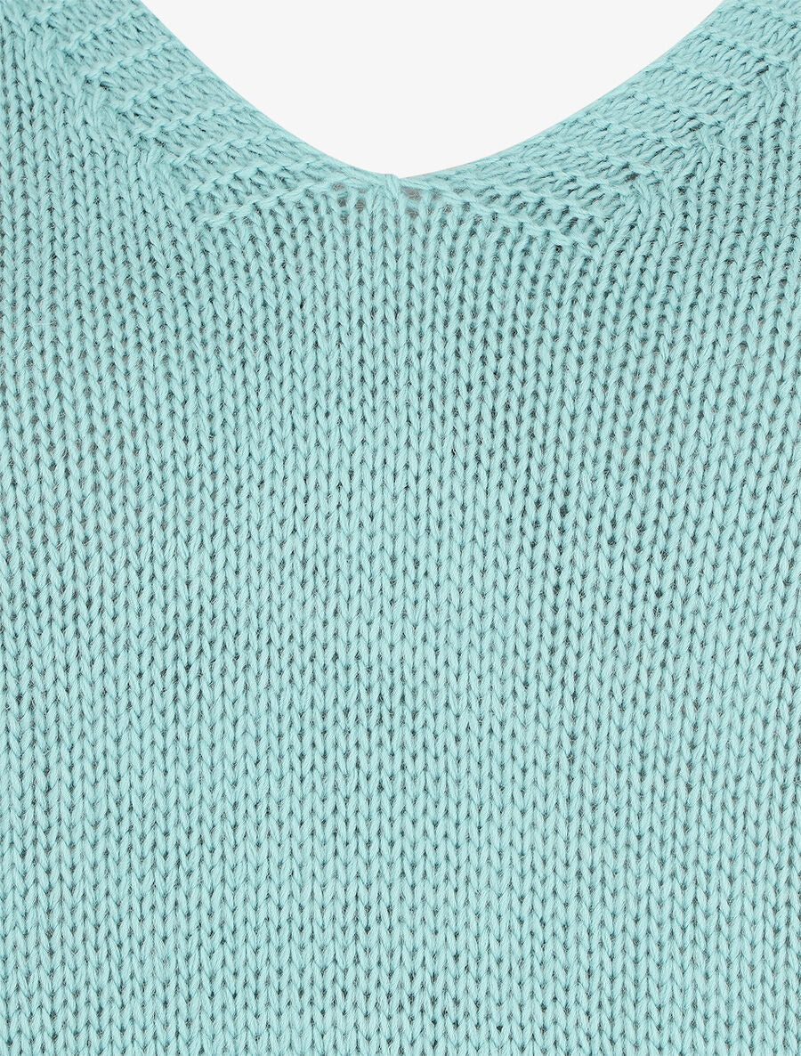 Pull droit dos stylisé - Bleu clair - 4