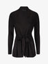 Gilet mi-long uni et ceinturé - Noir - 1